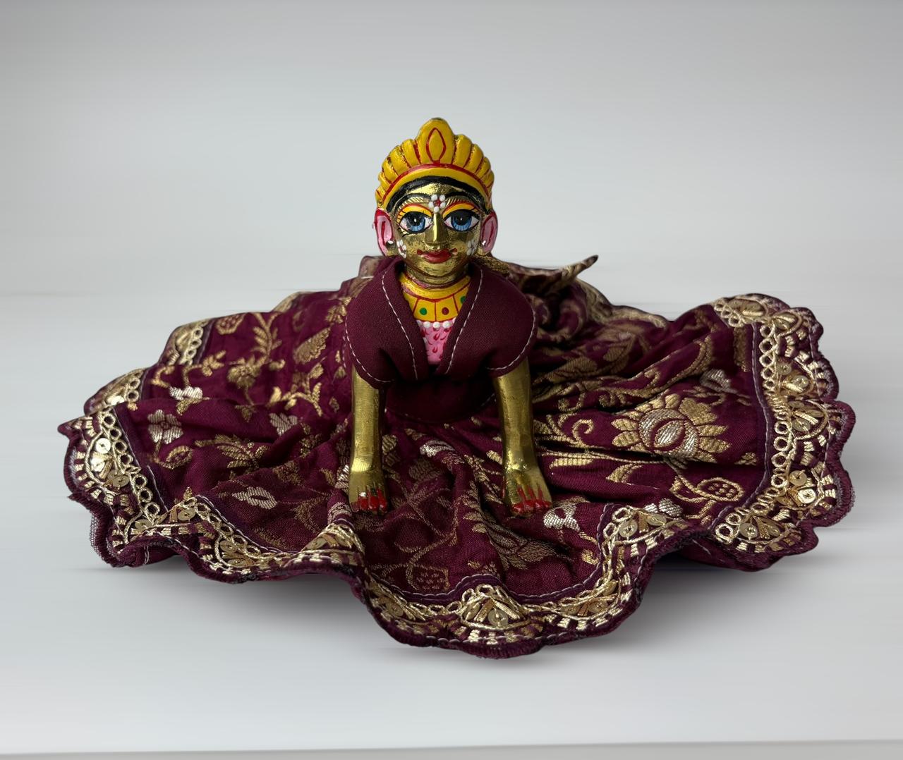 Maroon jama silk for Radharani