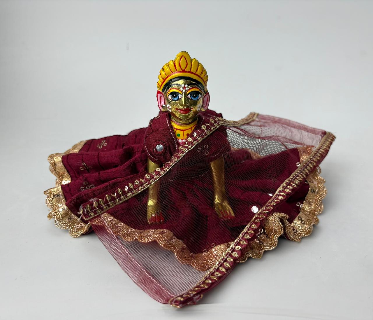 Maroon cotton for Radharani