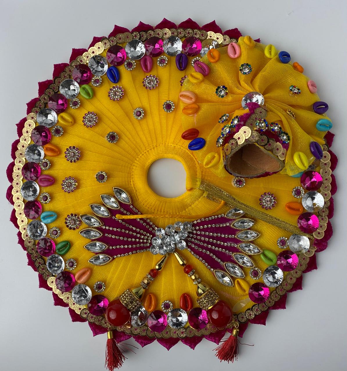 Heavy Yellow Poshak with pink stones