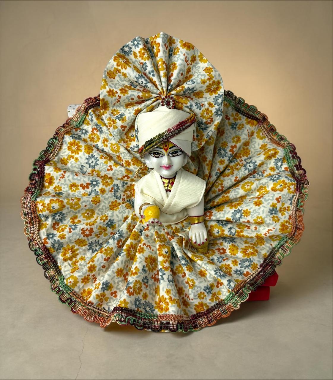 White Gold Heritage Poshak for Laddoo Gopal