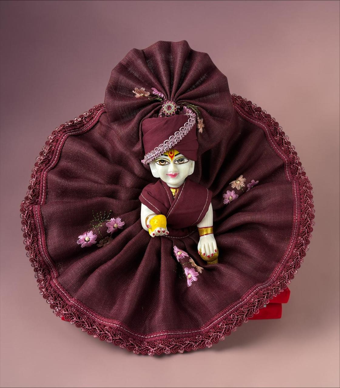 Maroon Pure Jute for Laddoo Gopal