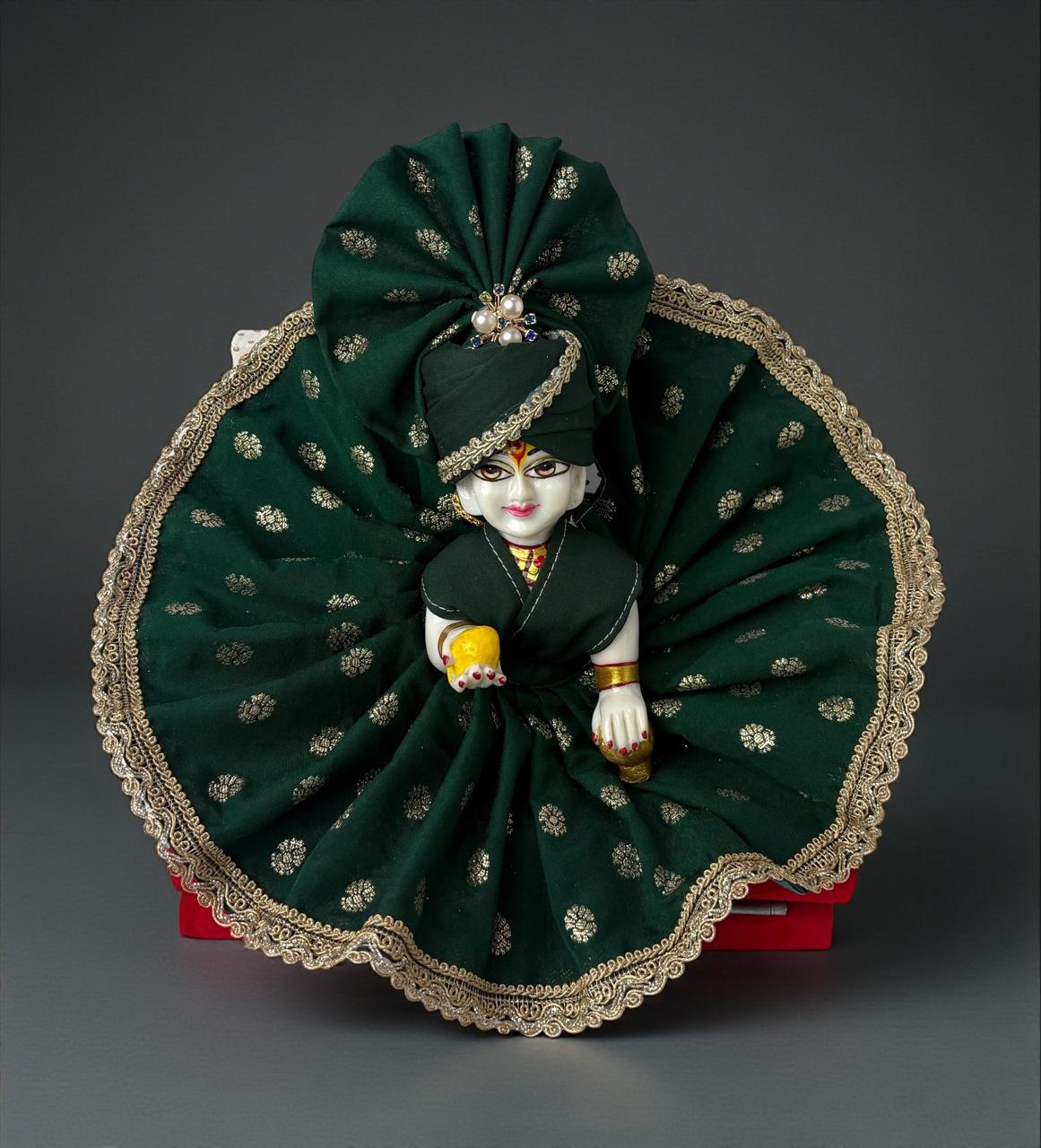 Zari Green Poshak for Laddoo Gopal