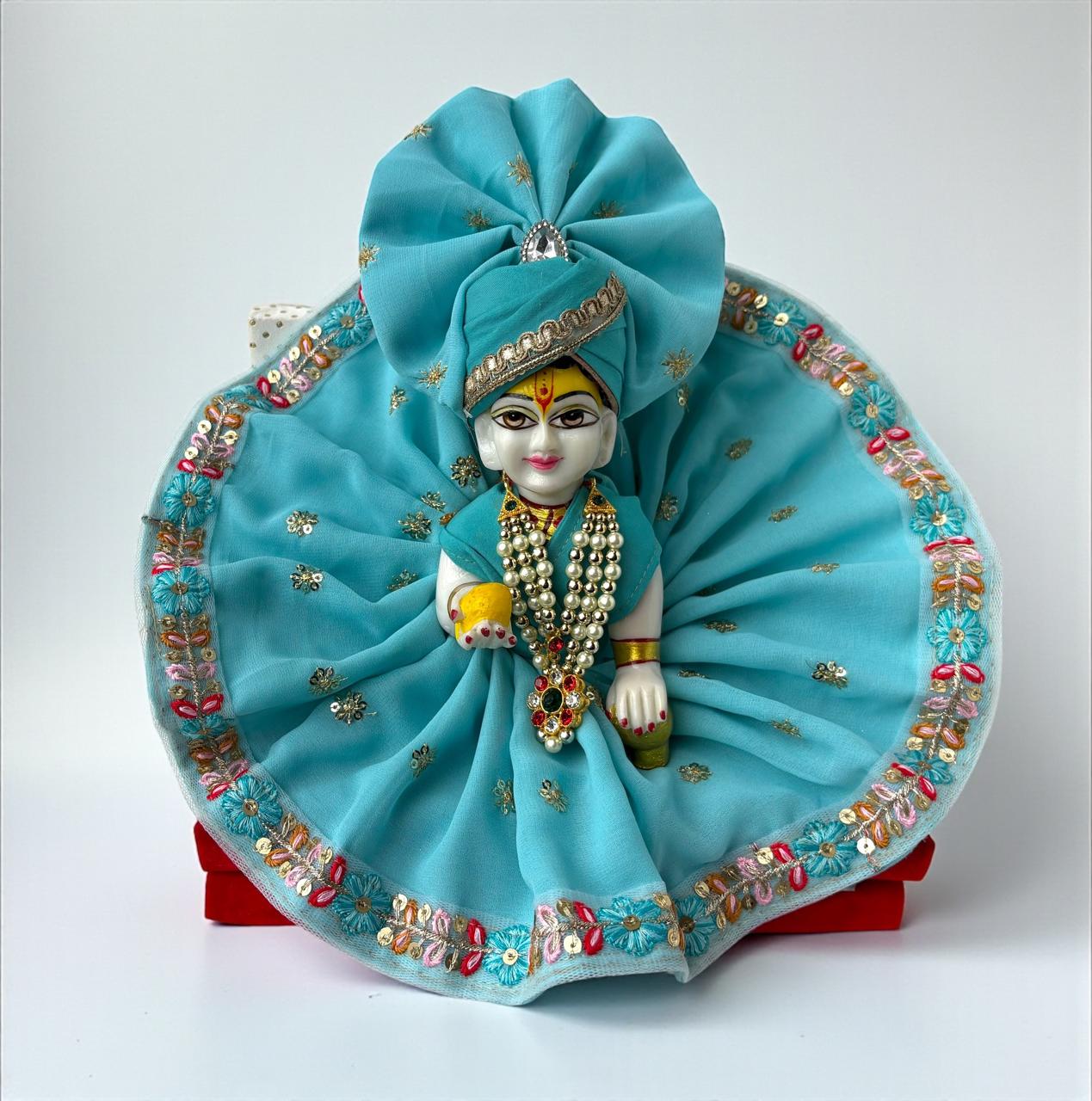 Sky Blue Laddoo Gopal Poshak