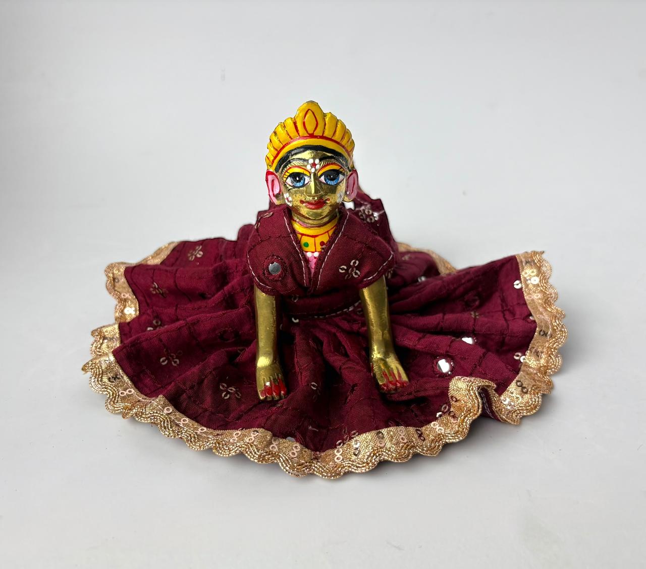 Maroon cotton for Radharani