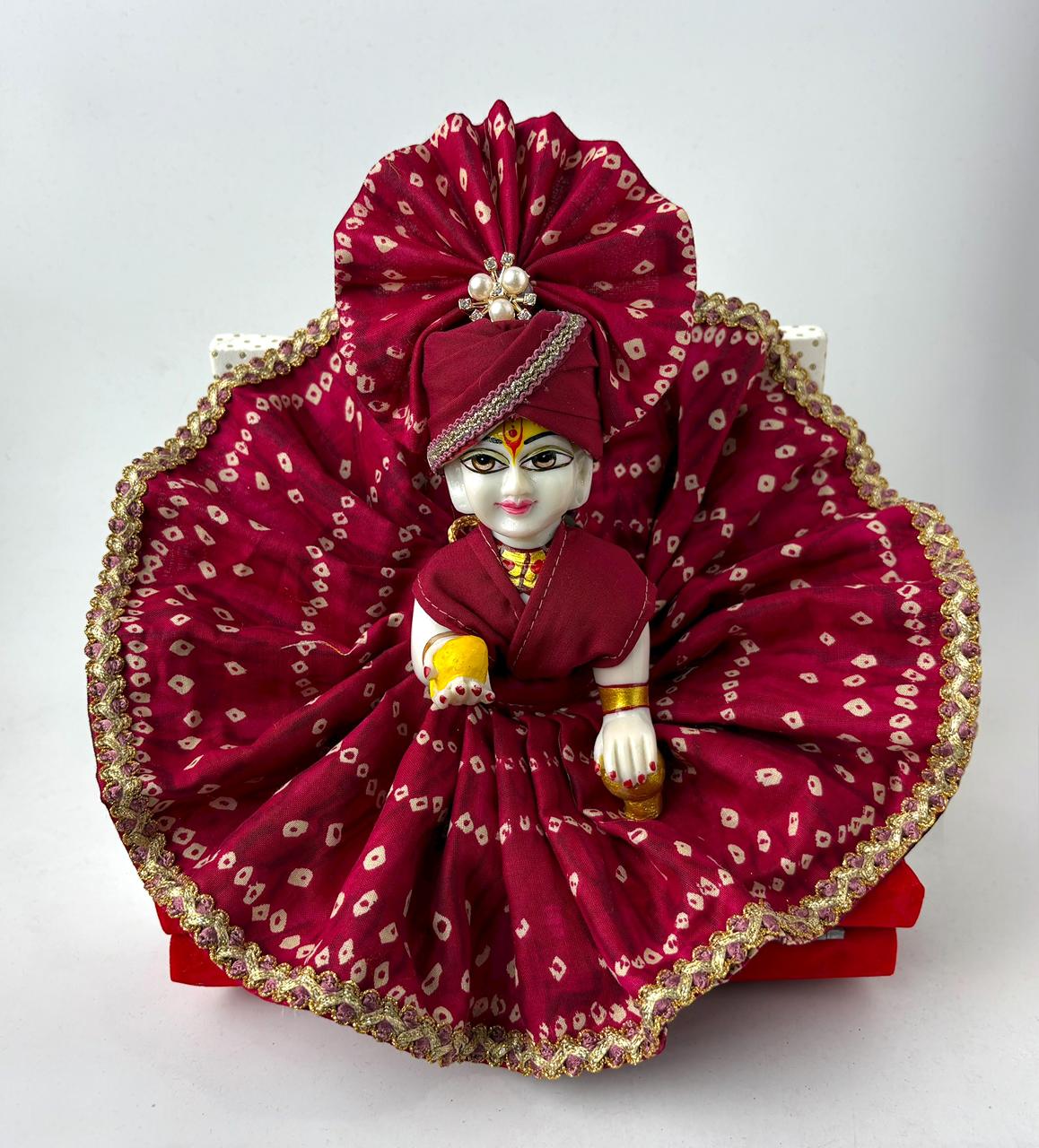 Pink Chunriprint for Laddoo Gopal