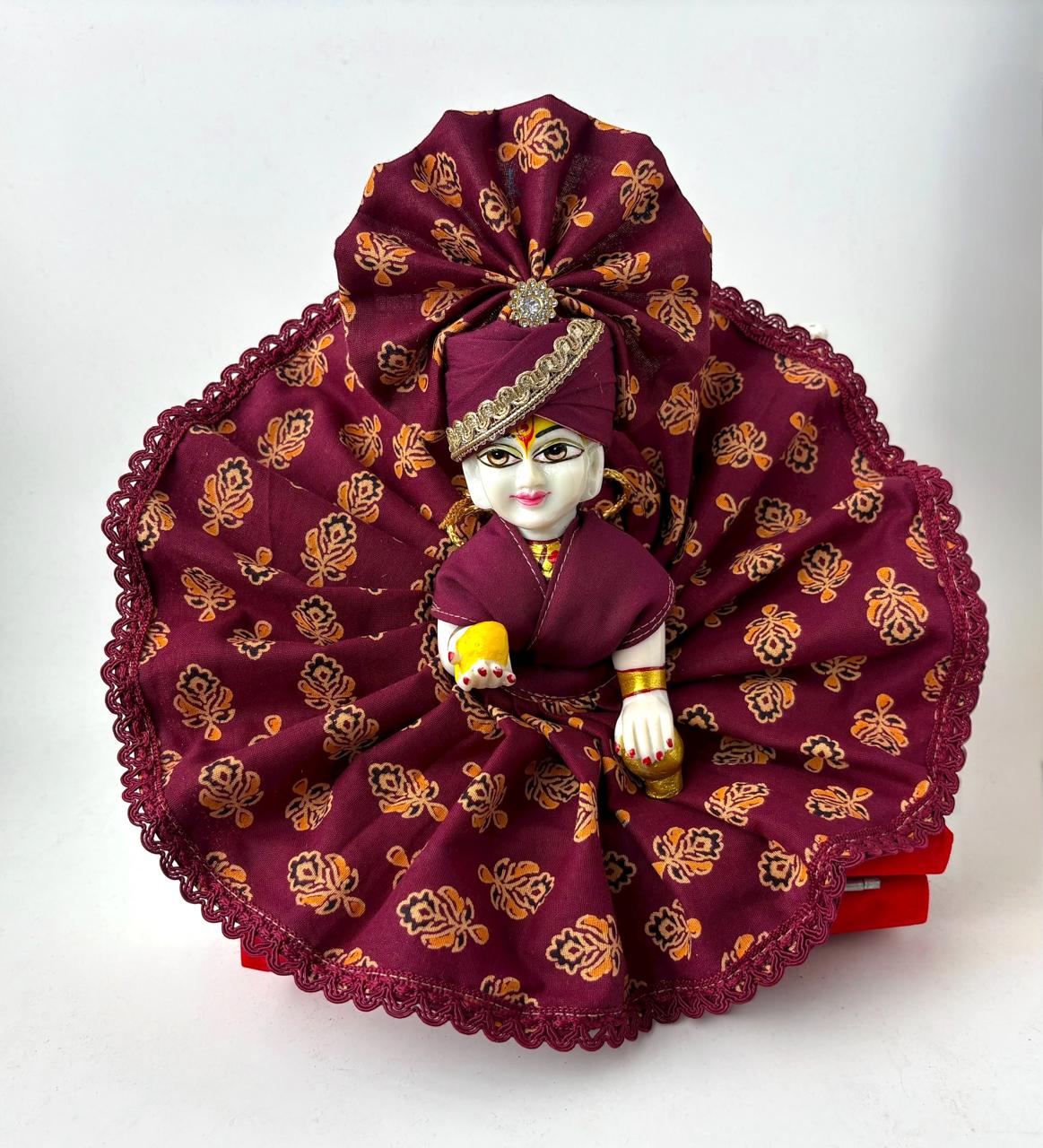 Maroon cotton for Laddoo gopal