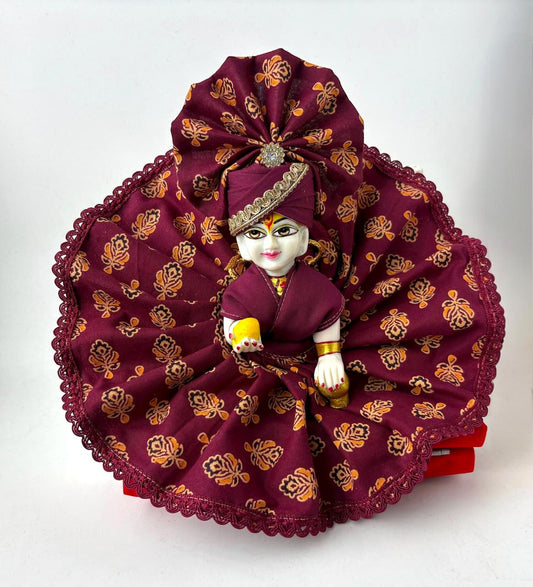 Maroon cotton for Laddoo gopal
