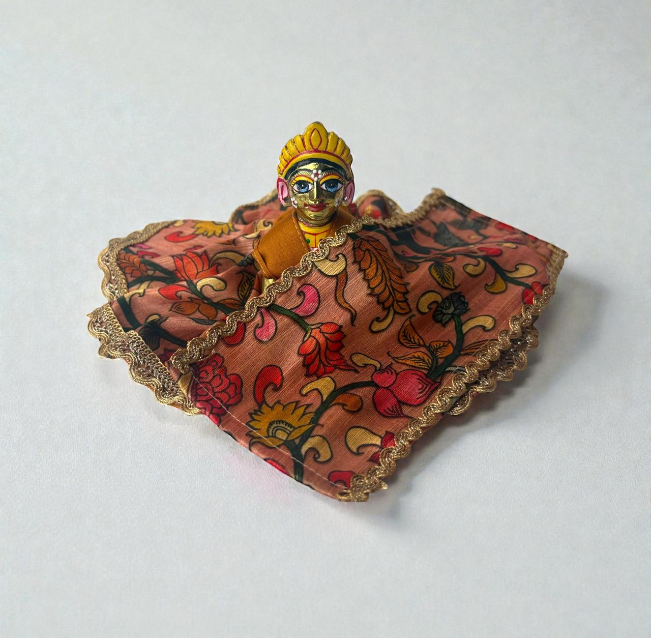 Orange silk for Radharani