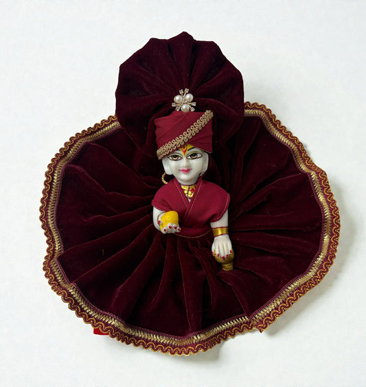 Maroon velvet for Laddoo Gopal