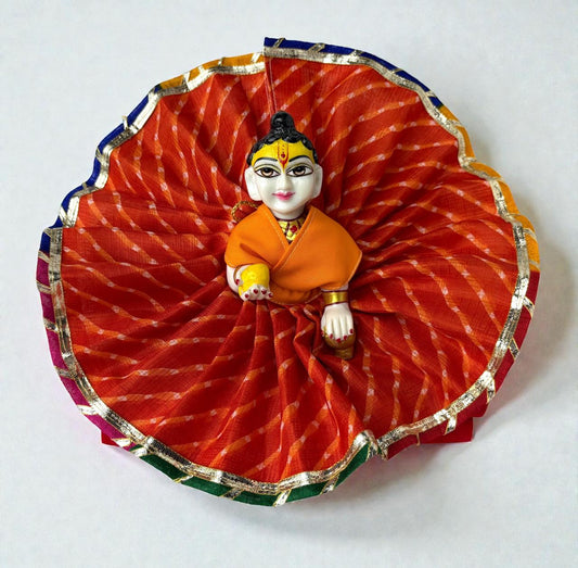 Orange Bandhani cotton for Laddoo Gopal