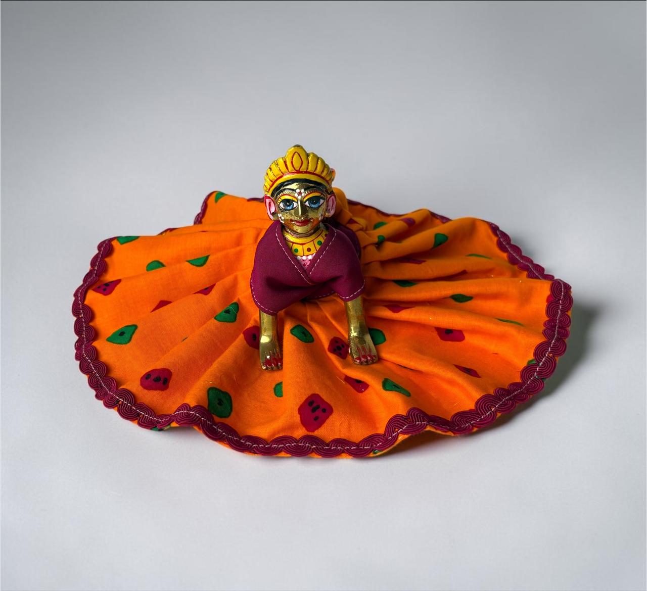 Orange summer Poshak for Radharani