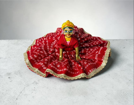 Red Chunriprint for Radharani