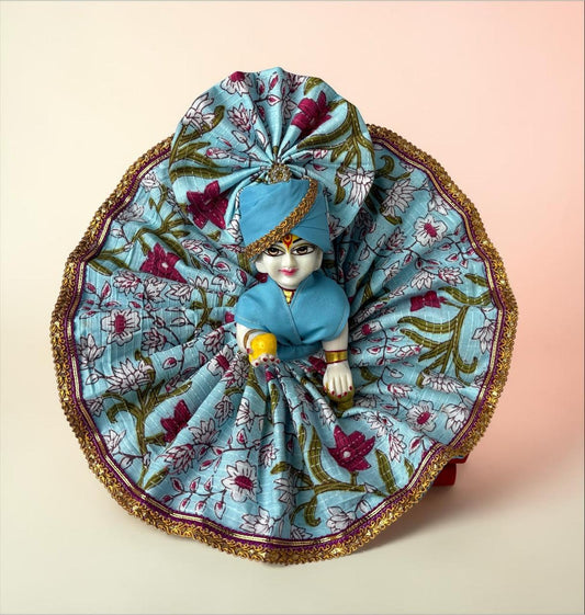 Blue Floral cotton for Laddoo Gopal