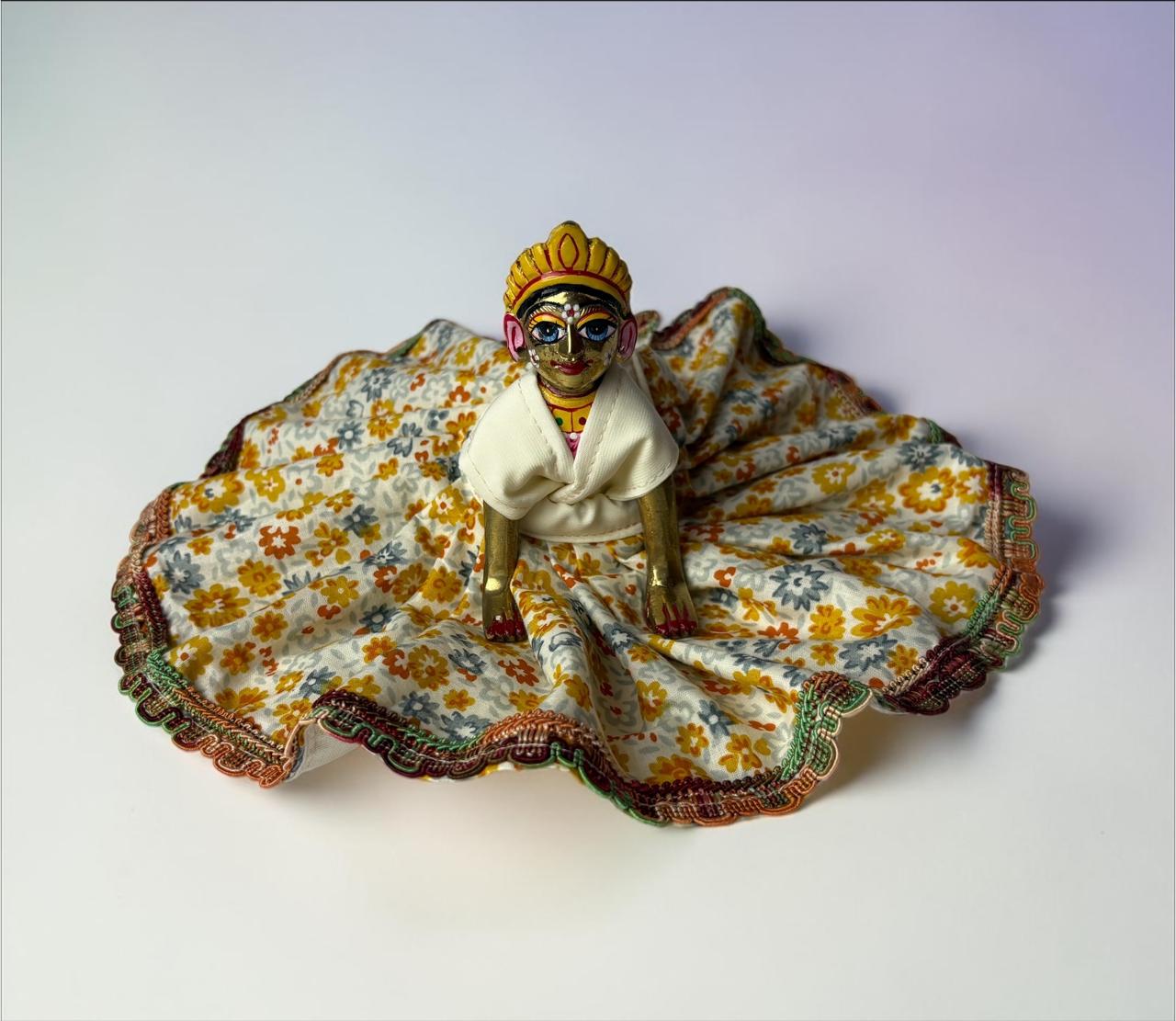 White Gold heritage poshak for Radharani