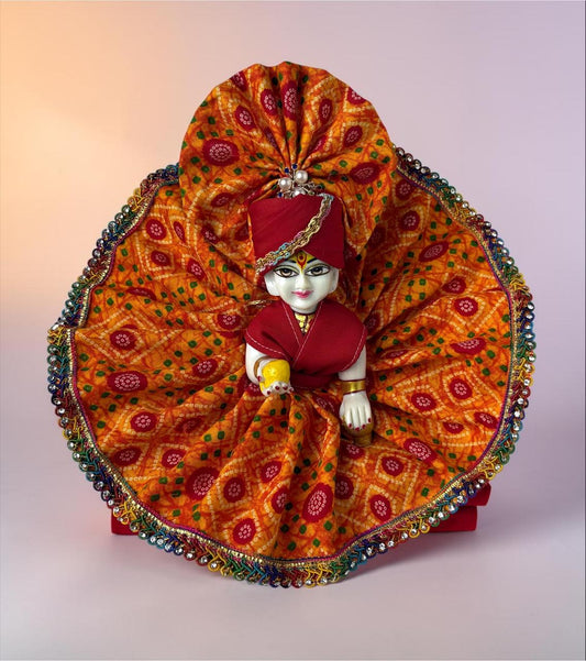 Shahi Orange Bandhani for Laddoo Gopal