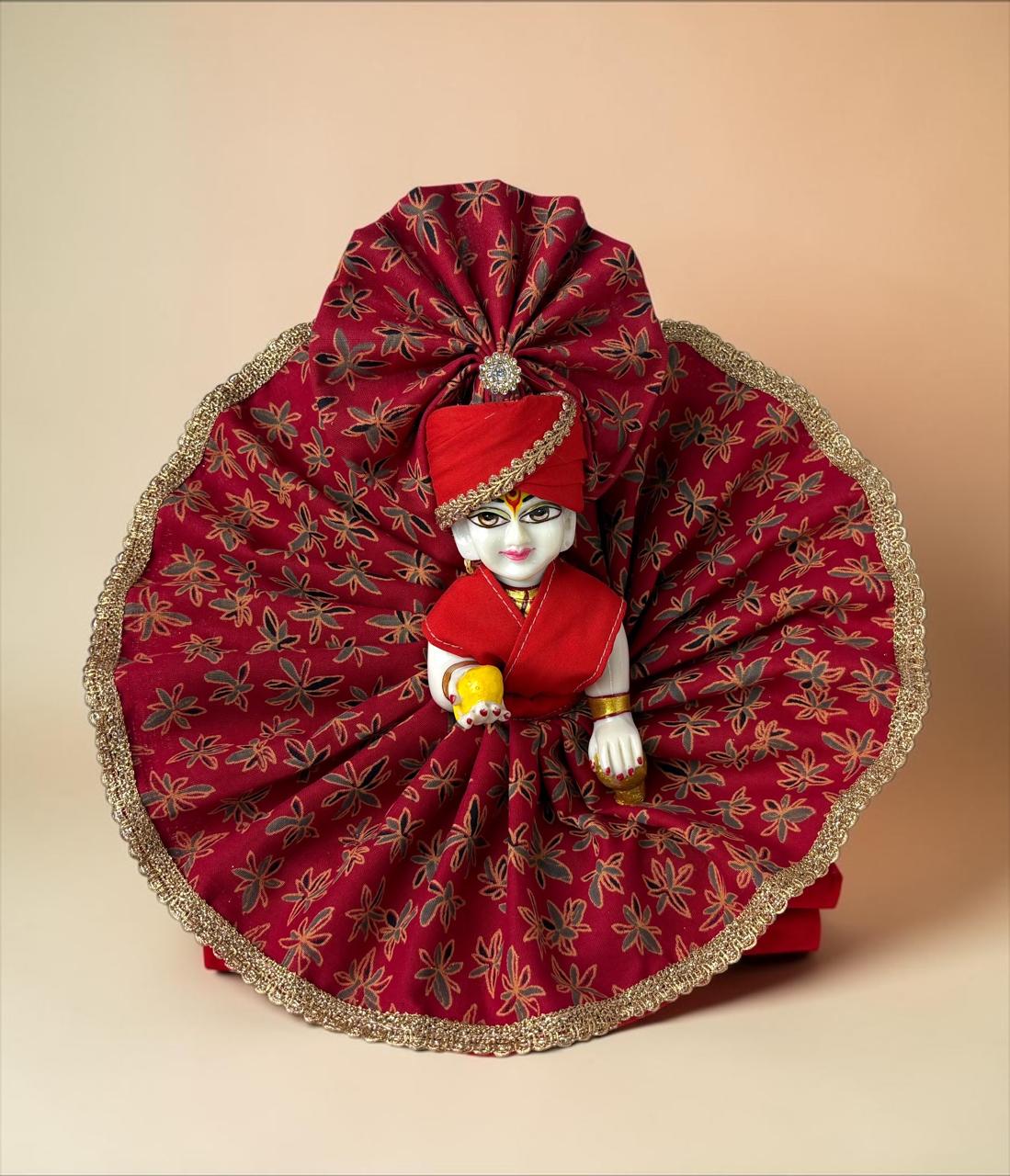 Gulnaar Red Poshak for Laddoo Gopal