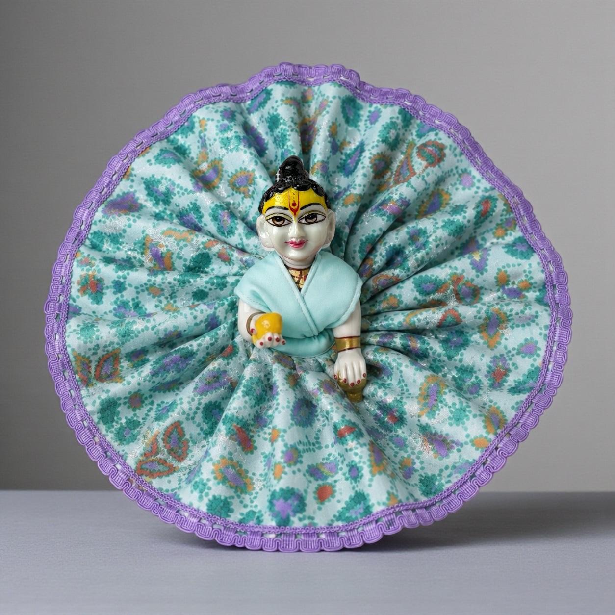 Blue Floral Poshak (O) Without Pagdi