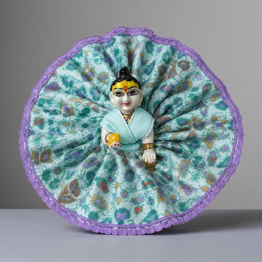 Blue Floral Poshak (O) Without Pagdi