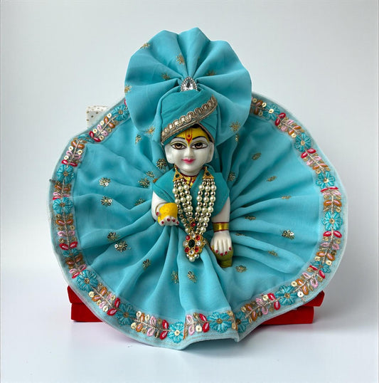 Sky Blue Laddoo Gopal Poshak