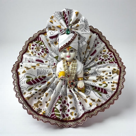 White katha Cotton for Laddoo Gopal