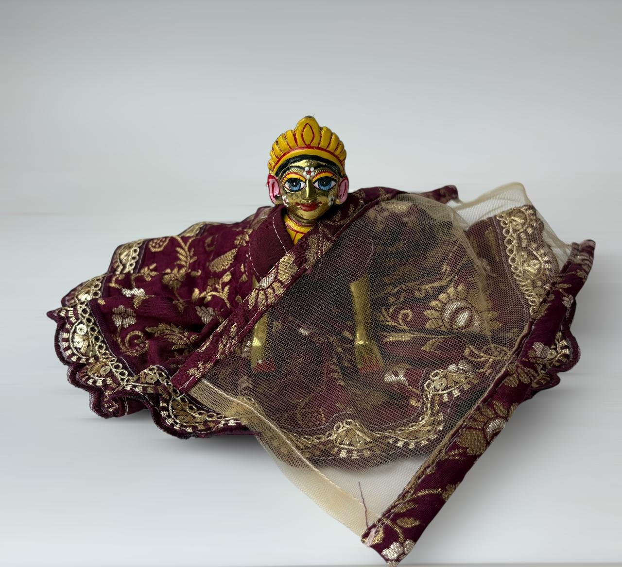 Maroon jama silk for Radharani